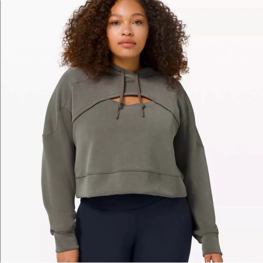 Lulu Softstream Olive Green Hoodie with Cutout